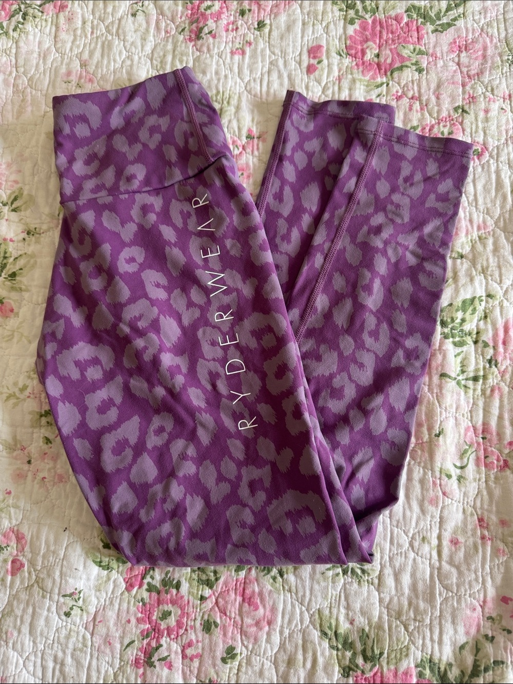 Ryderwear Womens Purple Leopard Leggings